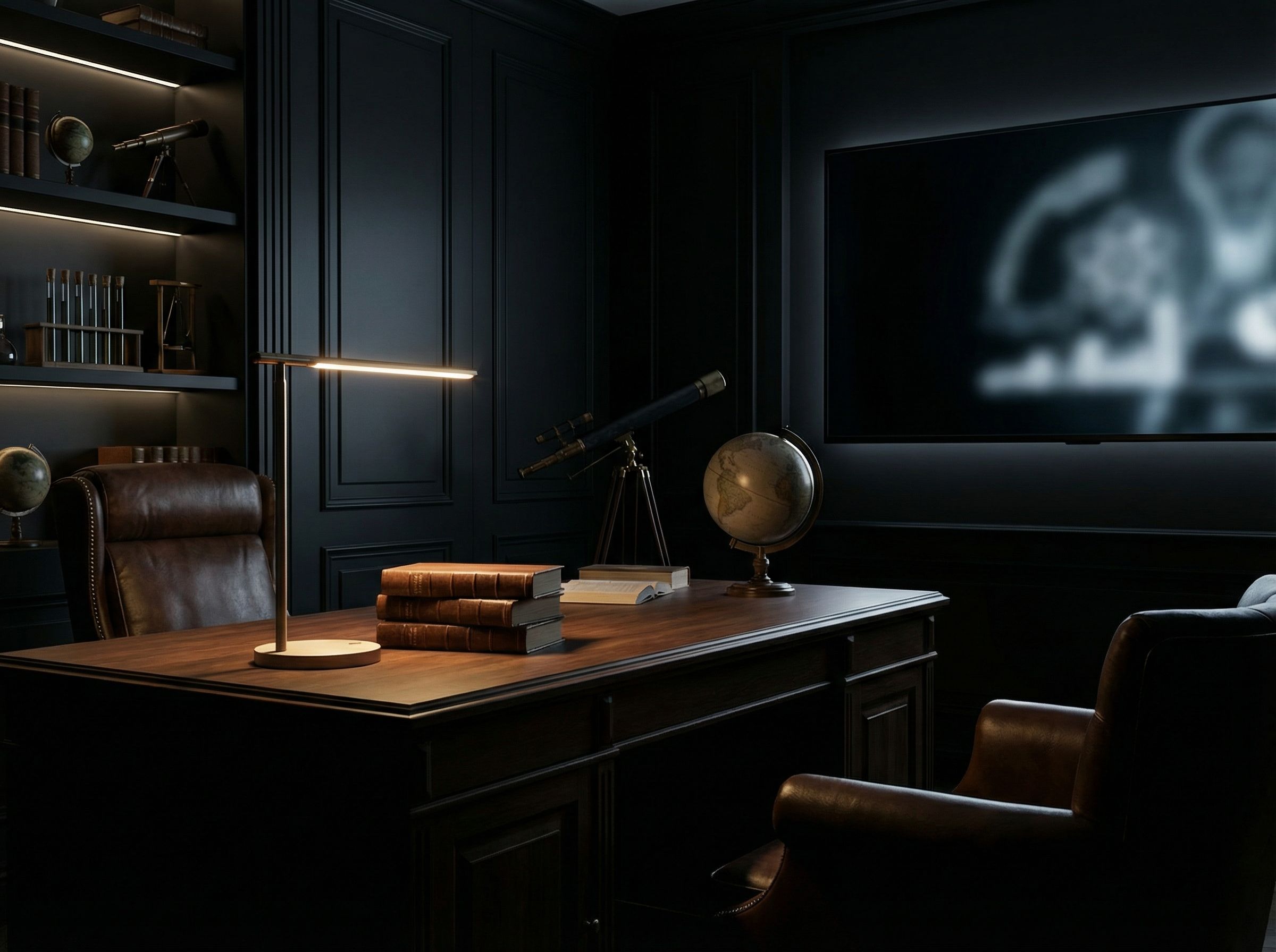 A rustic ladder in a doorway, captured in monochrome for a classic feel.